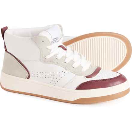 Steve Madden Calypso High Top Sneakers - Leather (For Women) in Burgundy Leather