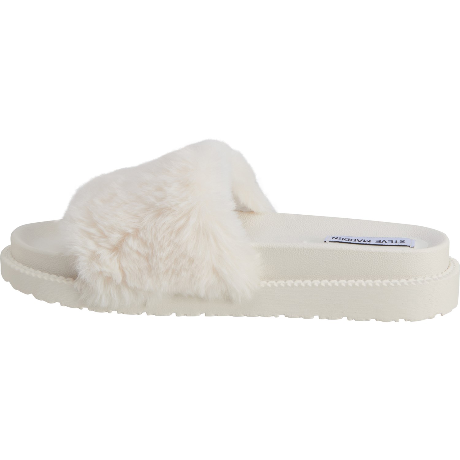 steve madden fur slides with strap