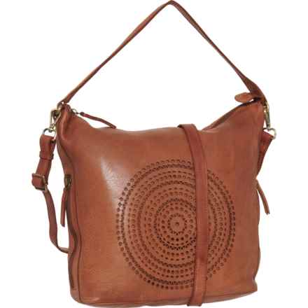 Stichwell Laser-Cut Hobo Bag - Leather (For Women) in Tan