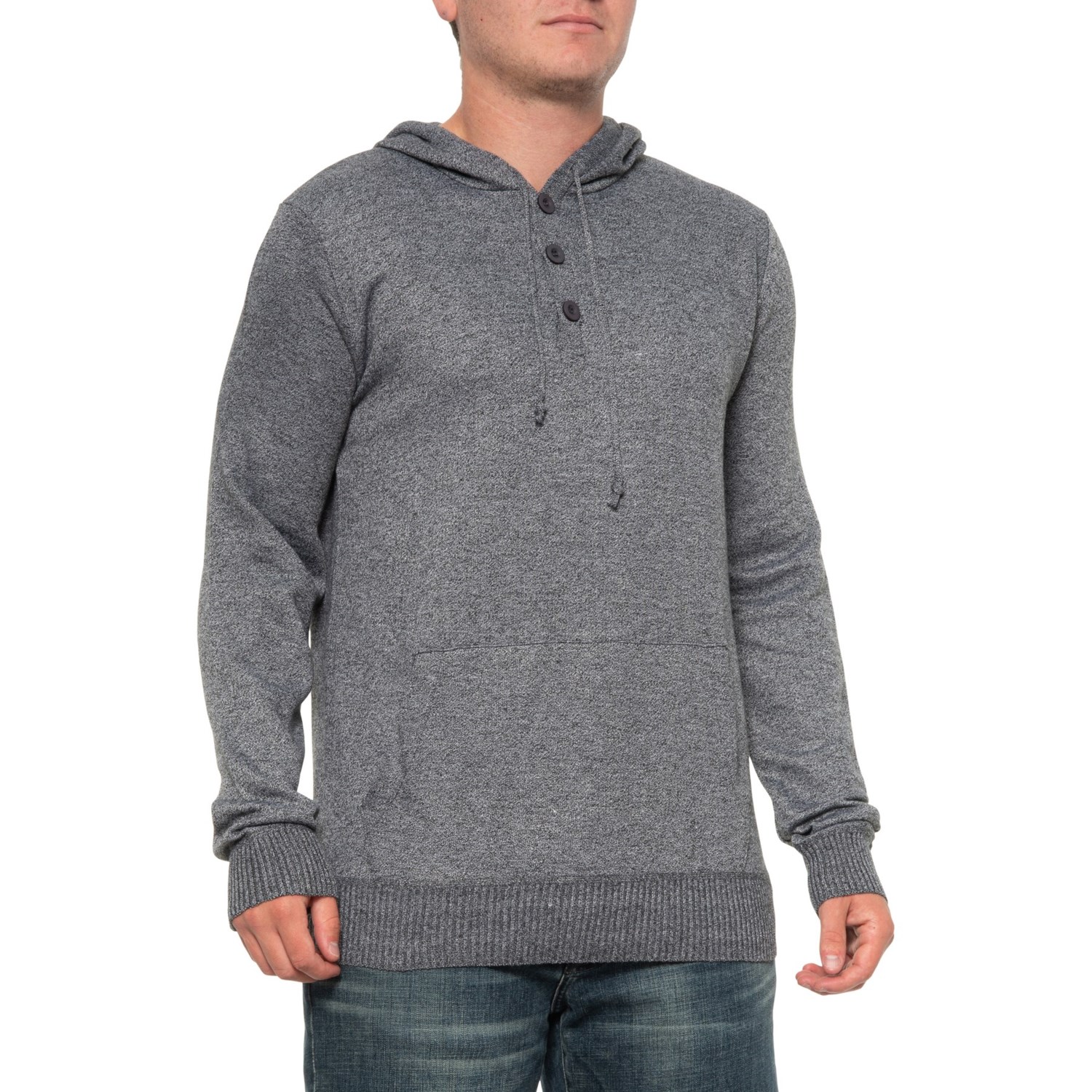 Stillwater Supply Co Light Grey Hooded Henley Sweater For Men Save 80