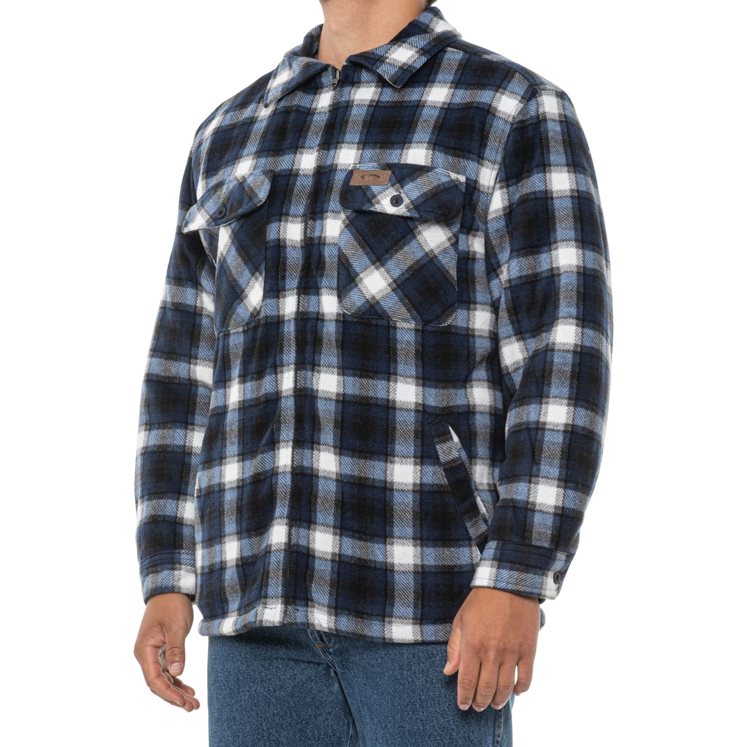 plaid fleece jacket men's