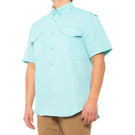Stillwater Supply Co Ripstop Woven Shirt - UPF 40+, Short Sleeve in Turquoise