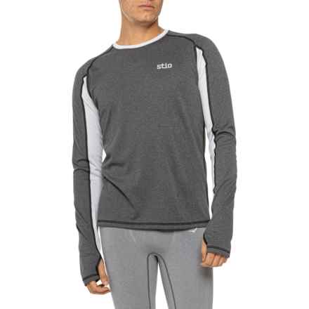 Stio Basis Polartec Power Wool® Midweight Base Layer Top - Wool, Long Sleeve in Abyss/Gray Fox