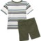 4NPPT_2 STITCH & STONE Little Boys Stripe T-Shirt and Jogger Shorts Set - Short Sleeve