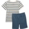 4NPRC_2 STITCH & STONE Little Boys Stripe T-Shirt and Knit Shorts Set - Short Sleeve