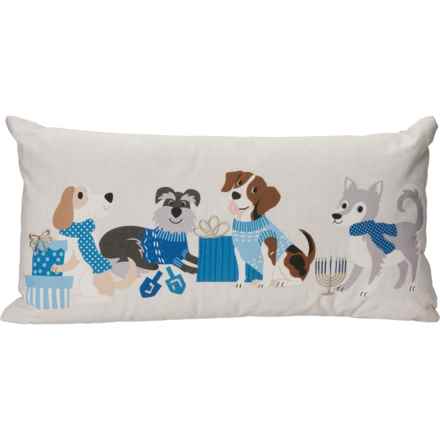 Storehouse Hanukkah Dogs Oblong Throw Pillow - 12x24” in Taupe