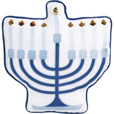 Storehouse Menorah Throw Pillow - 18x17.5” in Blue