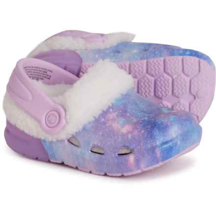 Stride Rite Toddler Girls Cozy Lit Bray Clogs - Faux-Fur Lined in Space