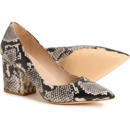 Stuart Weitzman Ave 75 Sleek Block Pumps - Leather (For Women) in Natural