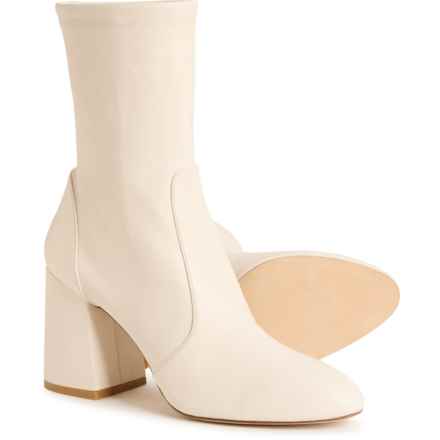 Stuart Weitzman Made in Spain Flareblock 85 Stretch Boots - Leather (For Women) in Cream