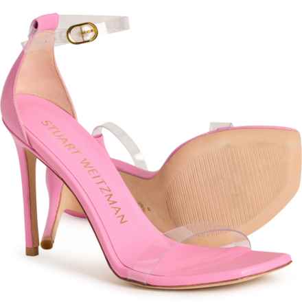 Stuart Weitzman Made in Spain Nudist Curve 100 Sandals - Leather (For Women) in India Pink/Clear