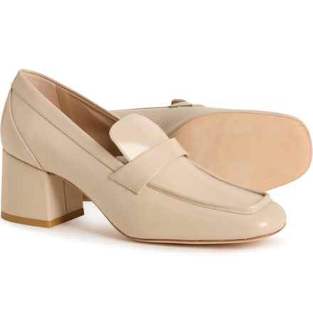 Stuart Weitzman Made in Spain Sleek 60 Heeled Loafers - Leather (For Women) in Dune