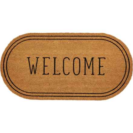 Studio Belle Border Welcome Oval Coir Door Mat - 20x40” in Natural