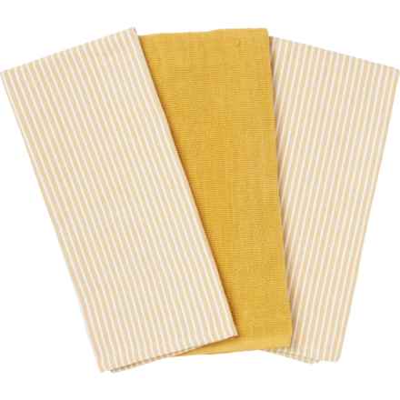 Studio Belle Striped Stonewashed Kitchen Towels - 3-Pack, 18x28” in Ochre