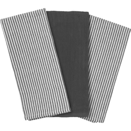 Japanese Linen Stripe Washcloth – Black/Grey