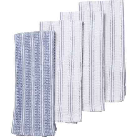 Studio Belle Waffle-Knit Terry Kitchen Towels - 4-Pack in Blue