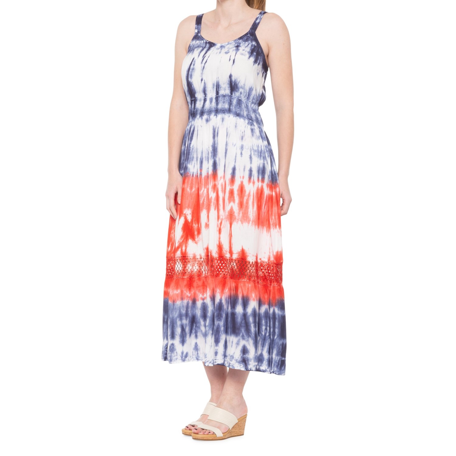 sleeveless tie dye maxi dress