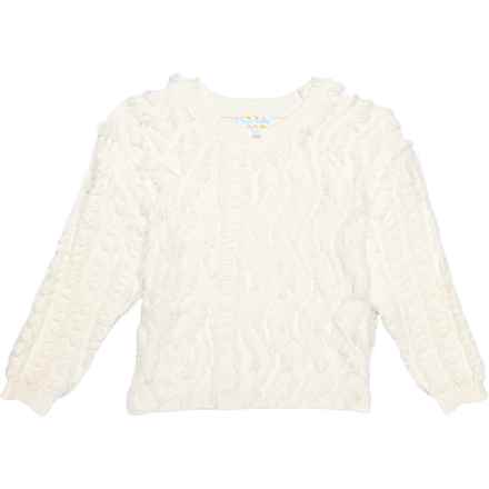 SUGAR REPUBLIC Big Girls Eyelash Sweater in Ivory