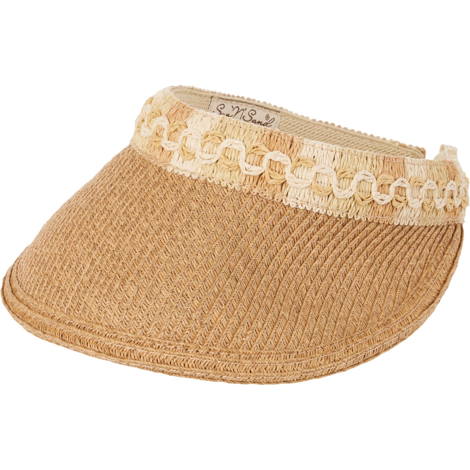 Ladies & Mens Unisex Straw Clip On Sun Visor In Natural