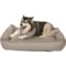 SUNBRELLA BY SK OUTDOOR Sherry Kline Reversible Outdoor Dog Bed - 30x42x11” in Dove Grey