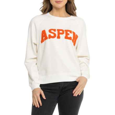 SUNNY SIDE BY SUNDRY Chenille Aspen Sweatshirt in Ecru