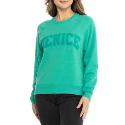 SUNNY SIDE BY SUNDRY Chenille Venice Sweatshirt in Vivid Green