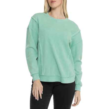 Sunnyside By Sundry Waffle Crew Neck Shirt - Long Sleeve in Mint Green