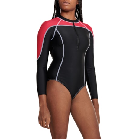 Sunseeker Sports Front Zip Rash Guard One-Piece Swimsuit - Long
