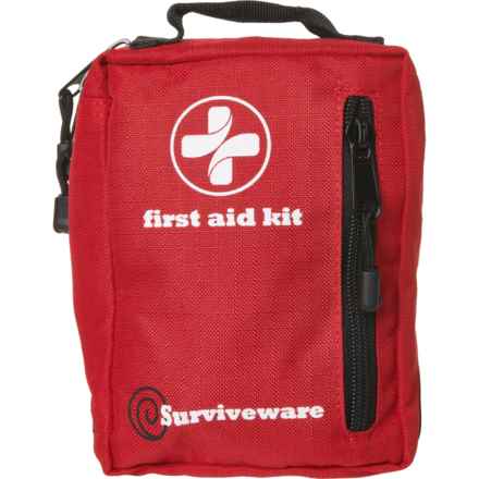 SURVIVEWARE Premium First Aid Kit - Small, 100-Piece in Red/White