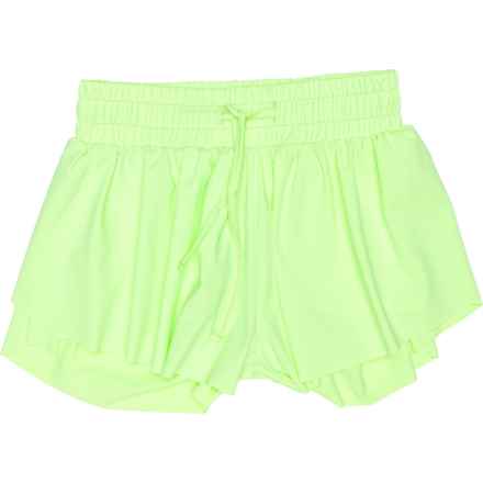SUZETTE Big Girls Flyaway Shorts - Built-In Shorts in Lime Green