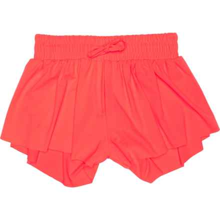 SUZETTE Big Girls Flyaway Shorts - Built-In Shorts in Neon Orange