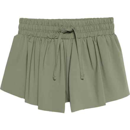 SUZETTE Big Girls Flyaway Shorts - Built-In Shorts in Olive