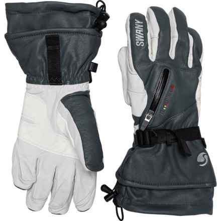 Swany X-Calibur Gloves - Waterproof, Insulated (For Men) in Steel Gray/Silver White