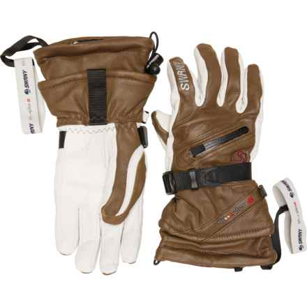 Swany X-Cell Gloves - Waterproof, Insulated, Leather in Military Olive/Silver White