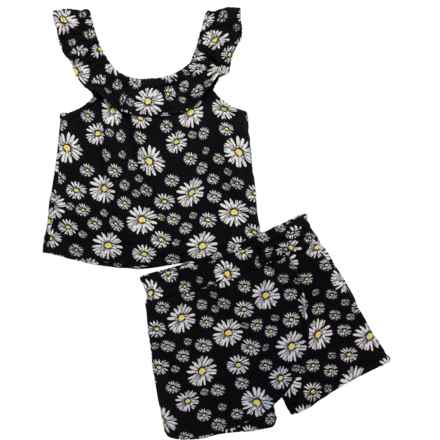 Sweet Butterfly Toddler Girls Flounce Neck Tank Top and Skort Set in Black