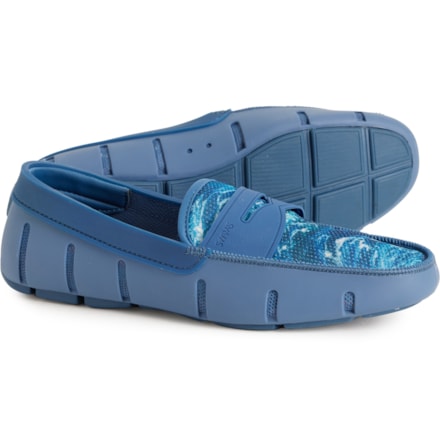 SWIMS Mens Size 15 Printed Slip On Sail Blue Penny Loafers Shoes SWIMS Mens Size 15 Printed Penny Loafer Sail Blue Slip On  main image 3