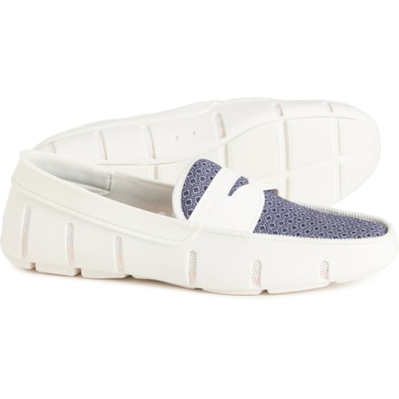 SWIMS Mens Printed White Slip On Penny Loafers Shoes Size 7 Swims Printed Penny Loafers | Casual Shoes | Final Cut main image 3