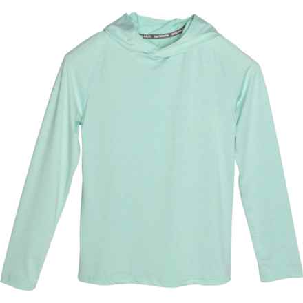 Swiss Alps Big Boys Hooded Sun Shirt - UPF 40+, Long Sleeve in Aqua Wave