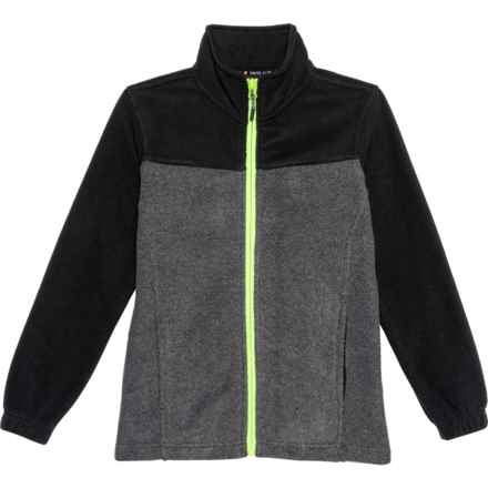 Swiss Alps Big Boys Polar Fleece Jacket - Full Zip in Blk /Charcoal Htr