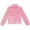 Swiss Alps Big Girls Embossed Fleece Jacket in Pink Daisy