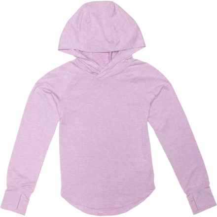 Swiss Alps Big Girls Marble Knit Sun Shirt - UPF 40+, Long Sleeve in Hyper Violet