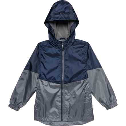 Swiss Alps Little Boys Color-Block Rain Jacket - Waterproof in Pure Navy