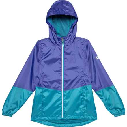 Swiss Alps Little Girls Color-Block Rain Jacket - Waterproof in Purple Iris