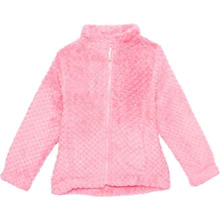 Swiss Alps Toddler Girls Textured Berber Fleece Jacket in Pink Lemonade