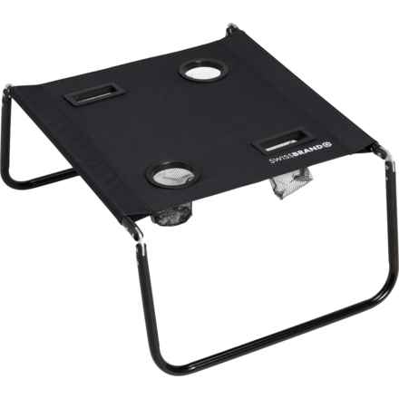 SWISS BRAND Travel-Ready Folding Table - 23x21x12” in Black - Closeouts