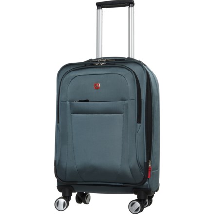 Swiss Gear 19” Zurich Pilot Case Carry-On Spinner Suitcase - Softside, Expandable, Grey Blue in Grey Blue