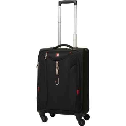 Swiss Gear 19.25” Carry-On Spinner Suitcase- Softside, Black in Black