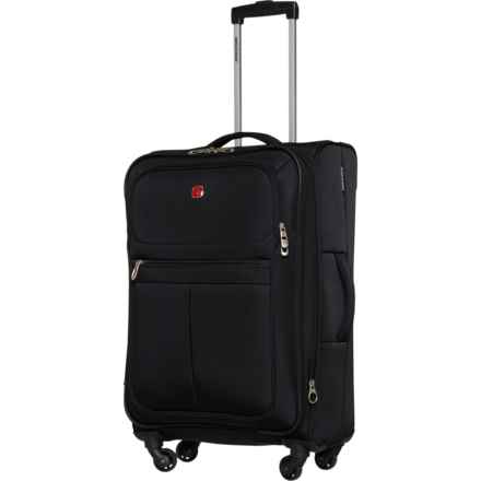 Swiss Gear 23.5” SW4010 Spinner Suitcase - Softside, Expandable, Black in Black