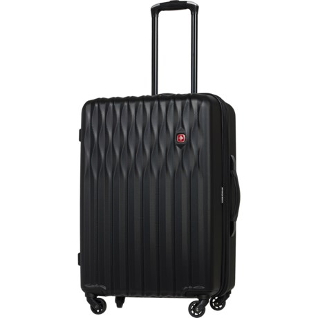 Swiss Gear 24” 8018 Spinner Suitcase - Hardside, Expandable, Black in Black