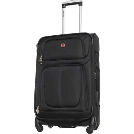 Swiss Gear 25” 6283 Spinner Suitcase - Softside, Expandable, Black in Black